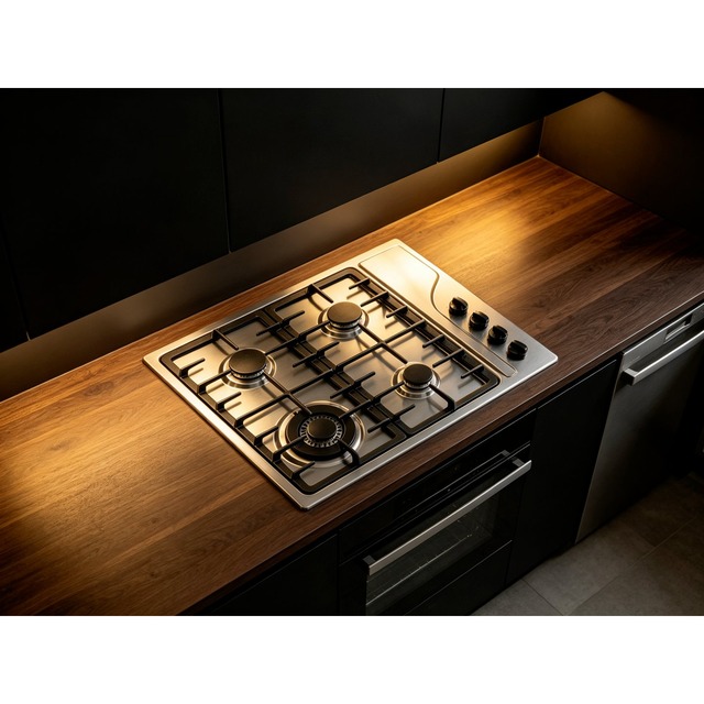 Golenda 3.3kW Stainless Steel 4-Burner Gas Hob