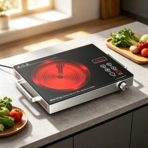 Golenda 2000W Portable Infrared Cooktop Touch+Knob | Stainless Steel