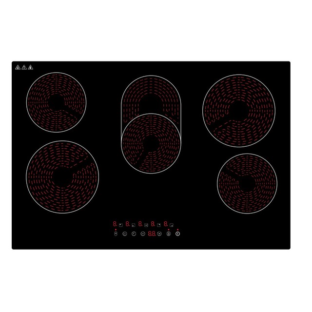 Golenda 8000W Built-in Infrared Cooktop Touch Control 5 Zone | 9 Power Stages