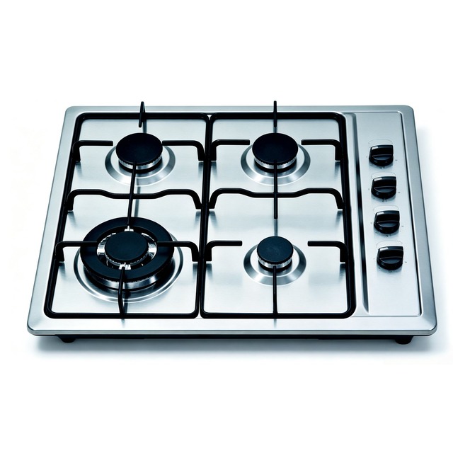 Golenda Gas Hob Built-in Gas Cooktop 4 Burner Cast Iron Pan Support Golenda 7.5kW Gas Hob Built-In Gas Cooktop Inox Panel Safety Valve