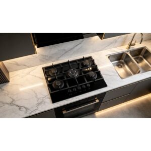 Golenda 10.8kW Black Glass 5-Burner Gas Hob | Factory Direct
