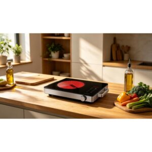 Golenda 2200W Portable Infrared Cooktop Dual Ring Touch Control | Timer