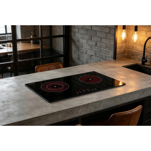 .norm 效果图.png Golenda 4000W Built-in Infrared Cooktop 2 Zone Touch Control | Digital Timer