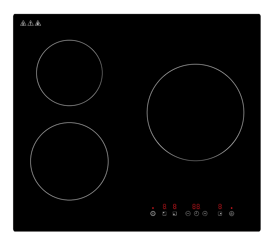 Golenda 3500W Built-In Induction Hob 2 Zone Touch Control | Digital Timer Golenda CHK-IT7101 7100W 3-Zone Built-in Induction Hob | Touch Control | CE Certified