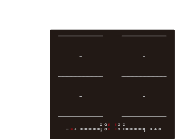 Golenda 3500W Built-In Induction Hob 2 Zone Touch Control | Digital Timer Golenda H7254F | 9 Cooking Zones + Flexible Zone