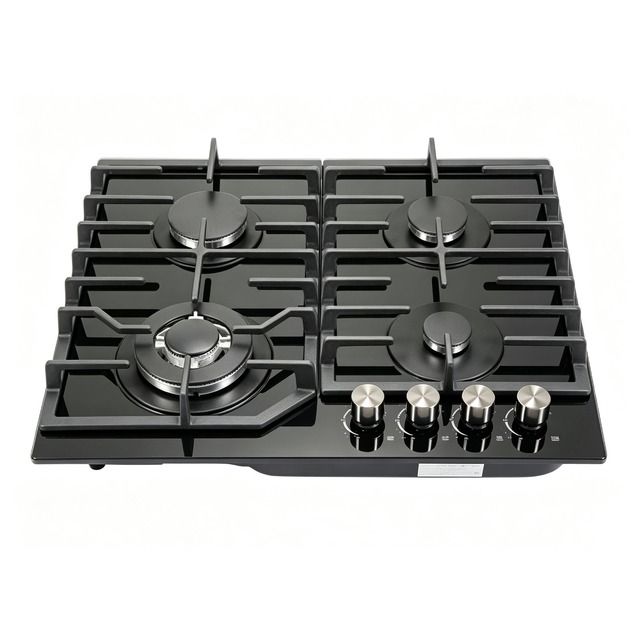 Golenda 3.3kW Gas Hob 4 Burner Tempered Glass | Sabaf Burner