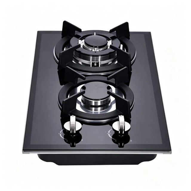 Golenda 3.3kW Gas Hob 2 Burner Tempered Glass | Sabaf Burner | LPG & NG