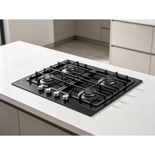 Golenda 4 Burner Gas Hob Cast Iron Pan Support | Pulse Ignition