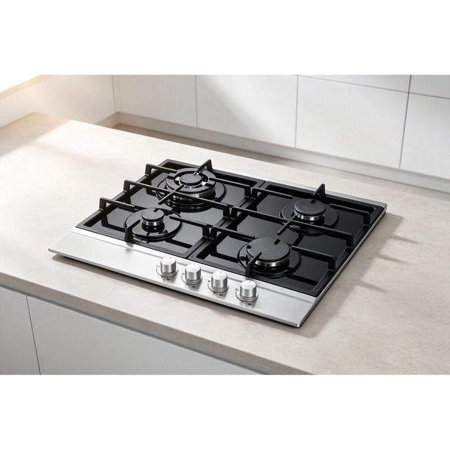 Golenda 3.3kW Gas Hob 4 Burner Tempered Glass | Sabaf Burner | LPG/NG