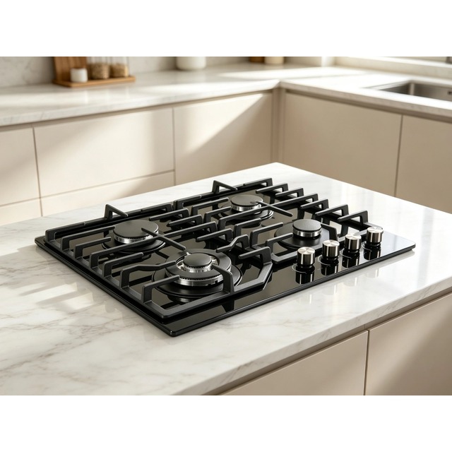 Golenda 3.3kW Gas Hob 4 Burner Tempered Glass | Sabaf Burner