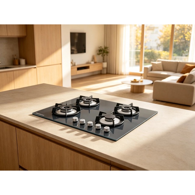Golenda 3.3kW Gas Hob 4 Burner Cast Iron Pan Support | Pulse Ignition