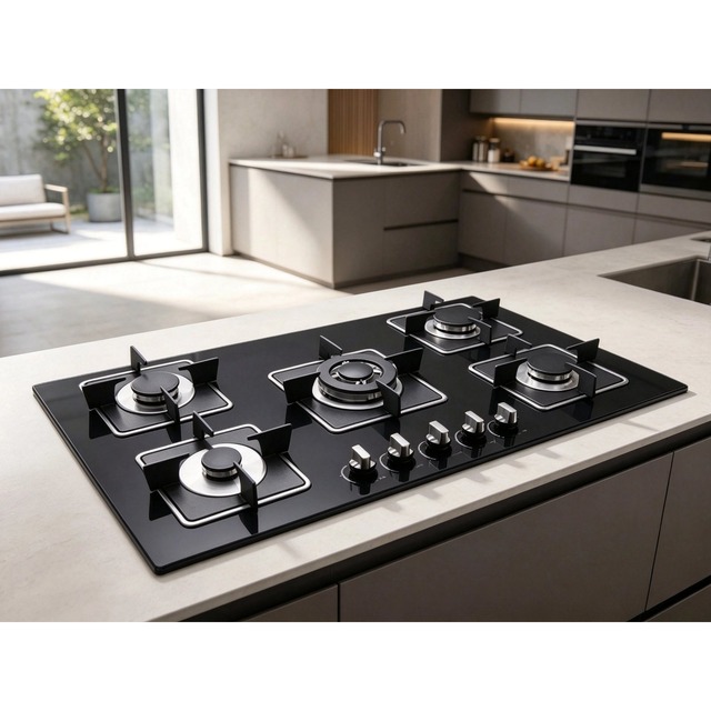 Golenda 3.3kW Tempered Glass 5-Burner Gas Hob