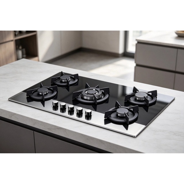 Golenda 3.3kW Tempered Glass 5-Burner Gas Hob | OEM Factory