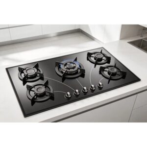 Golenda 1.0kW Tempered Glass 5-Burner Gas Hob | OEM Factory