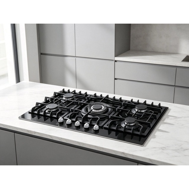 Golenda 3.3kW Gas Hob 5 Burner Tempered Glass | Sabaf Burner
