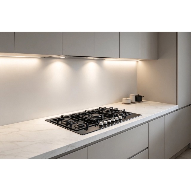 Golenda 3.3kW Gas Hob 8mm Tempered Glass Cast Iron Support | Pulse Ignition