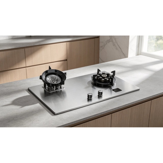 Golenda 5.8kW Gas Hob Cast Iron Support Brass Burner | Pulse Ignition