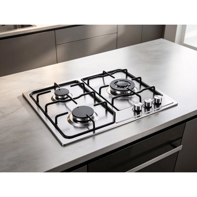 Golenda 3.3kW Gas Hob Built-in Gas Cooktop Stainless Steel | LPG NG | Metal Knob