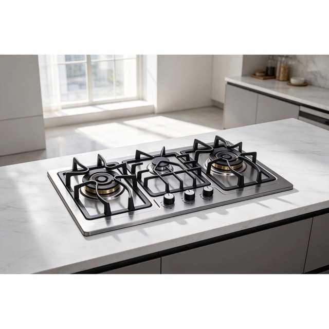 Golenda 4.5kW Gas Hob Cast Iron Pan Support | Brass Burner | LPG & NG