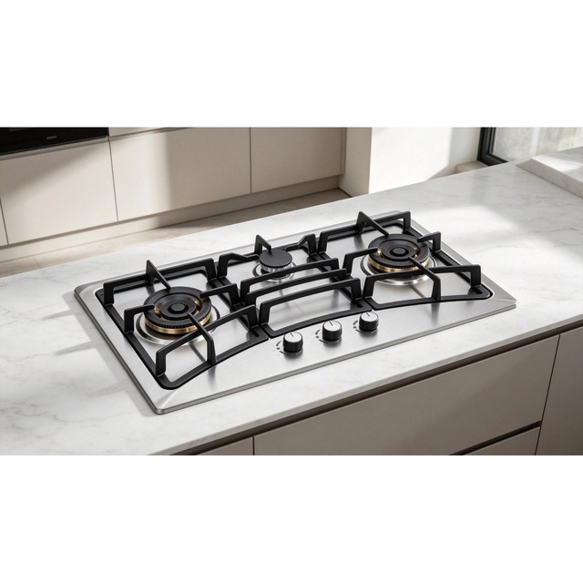 Golenda 4.5kW Gas Hob Cast Iron Pan Support | Pulse Ignition | LPG & NG