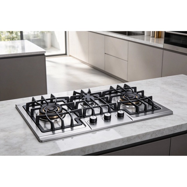 Golenda 4.5kW Built-in Gas Hob Cast Iron Support | Brass Burner | LPG & NG