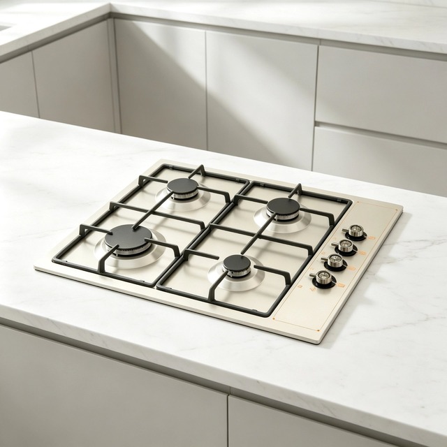 Golenda 7.25kW Gas Hob 4 Zone Beige Enamelled Pan Support | Auto Ignition