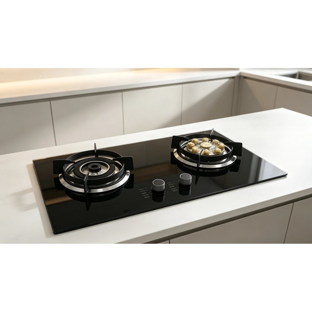 Golenda 5.8/5.0kw Gas Hob 8mm Tempered Glass | Brass Burner | LPG or NG