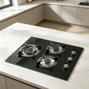 Golenda 3.3kW Built-in Gas Hob Cast Iron Pan Support | Pulse Ignition | LPG & NG