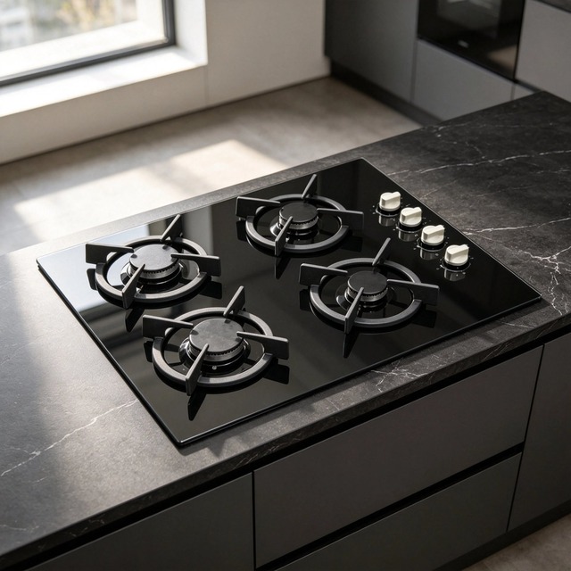 Golenda 1.0kw Gas Hob 4 Burner Tempered Glass | Sabaf Burner