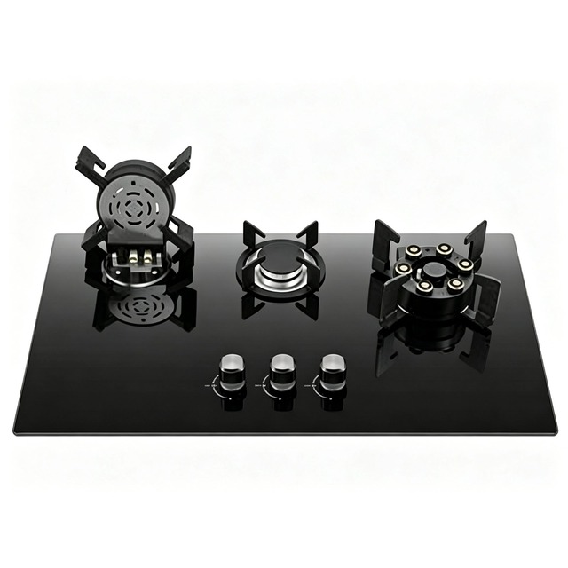 Golenda 4.5kW Gas Hob 8mm Tempered Glass Built-in Gas Cooktop | Brass Burner
