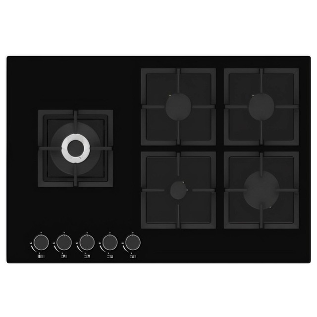 Golenda 3500W Gas Hob 5 Burner Built-in Glass Cooktop | 77cm