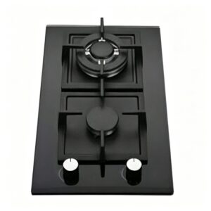 Golenda 3.3kW Gas Hob 2 Burner Tempered Glass Cast Iron | Sabaf Burner