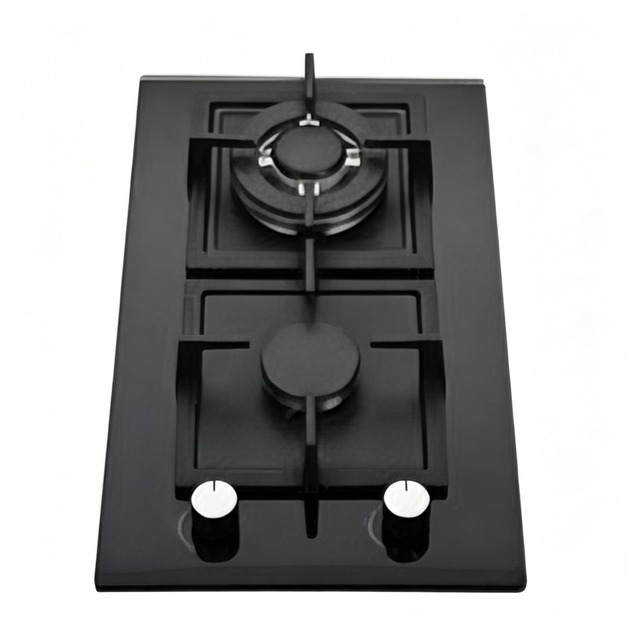 Golenda 3.3kW Gas Hob 2 Burner Tempered Glass Cast Iron | Sabaf Burner