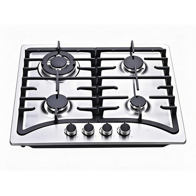 Golenda 3.3kW Gas Hob Cast Iron Pan Support Pulse Ignition | 4 Burner | LPG/NG